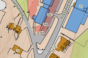 Kartbilde fra WMS-tjeneste av avviket
