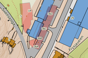 Kartbilde fra WMS-tjeneste av avviket