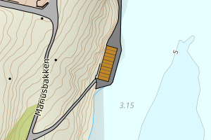 Kartbilde fra WMS-tjeneste av avviket