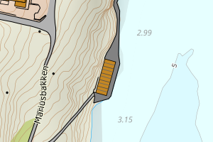 Kartbilde fra WMS-tjeneste av avviket