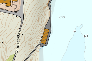 Kartbilde fra WMS-tjeneste av avviket