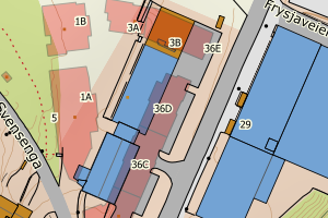 Kartbilde fra WMS-tjeneste av avviket