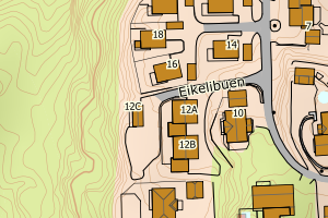 Kartbilde fra WMS-tjeneste av avviket