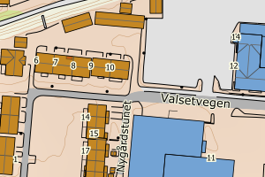 Kartbilde fra WMS-tjeneste av avviket