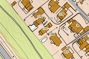 Kartbilde fra WMS-tjeneste av avviket