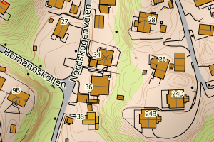 Kartbilde fra WMS-tjeneste av avviket