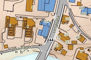 Kartbilde fra WMS-tjeneste av avviket