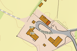 Kartbilde fra WMS-tjeneste av avviket