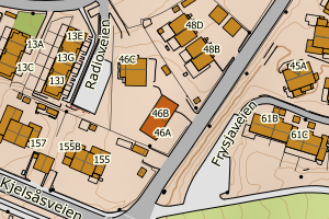 Kartbilde fra WMS-tjeneste av avviket