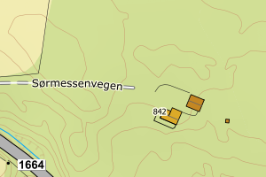 Kartbilde fra WMS-tjeneste av avviket