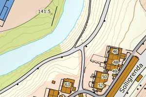 Kartbilde fra WMS-tjeneste av avviket