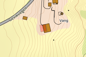 Kartbilde fra WMS-tjeneste av avviket
