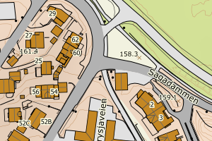 Kartbilde fra WMS-tjeneste av avviket