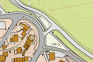 Kartbilde fra WMS-tjeneste av avviket