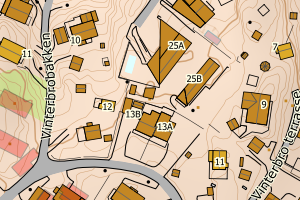 Kartbilde fra WMS-tjeneste av avviket