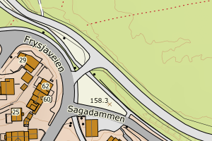 Kartbilde fra WMS-tjeneste av avviket