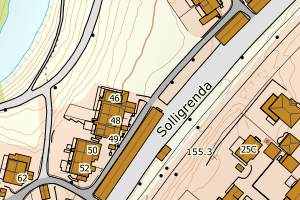 Kartbilde fra WMS-tjeneste av avviket
