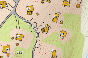 Kartbilde fra WMS-tjeneste av avviket