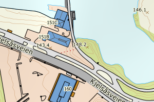 Kartbilde fra WMS-tjeneste av avviket