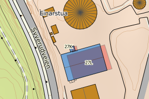 Kartbilde fra WMS-tjeneste av avviket