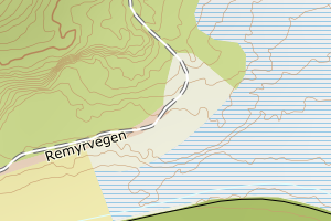 Kartbilde fra WMS-tjeneste av avviket