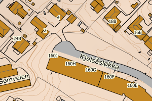 Kartbilde fra WMS-tjeneste av avviket