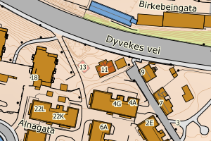 Kartbilde fra WMS-tjeneste av avviket