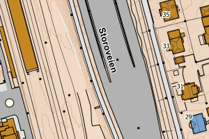 Kartbilde fra WMS-tjeneste av avviket