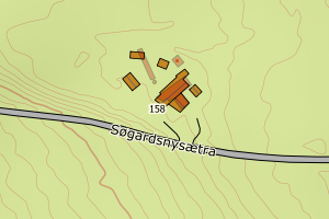 Kartbilde fra WMS-tjeneste av avviket