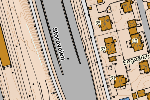 Kartbilde fra WMS-tjeneste av avviket