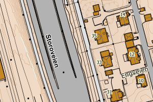 Kartbilde fra WMS-tjeneste av avviket