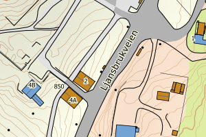 Kartbilde fra WMS-tjeneste av avviket