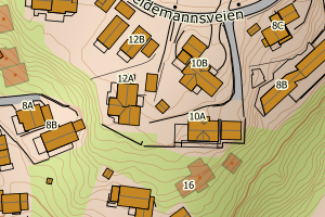 Kartbilde fra WMS-tjeneste av avviket