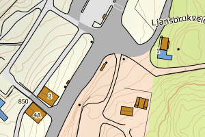 Kartbilde fra WMS-tjeneste av avviket