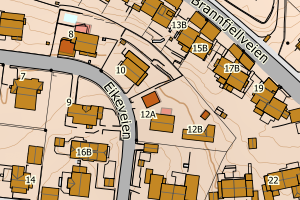 Kartbilde fra WMS-tjeneste av avviket