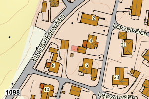 Kartbilde fra WMS-tjeneste av avviket