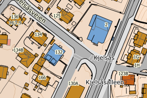 Kartbilde fra WMS-tjeneste av avviket