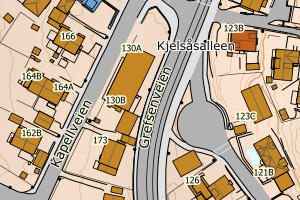 Kartbilde fra WMS-tjeneste av avviket