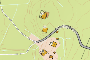 Kartbilde fra WMS-tjeneste av avviket