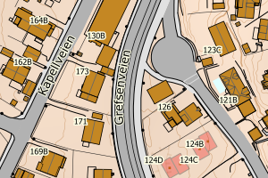 Kartbilde fra WMS-tjeneste av avviket