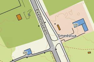 Kartbilde fra WMS-tjeneste av avviket