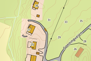 Kartbilde fra WMS-tjeneste av avviket