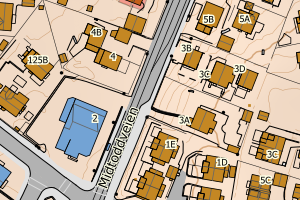 Kartbilde fra WMS-tjeneste av avviket