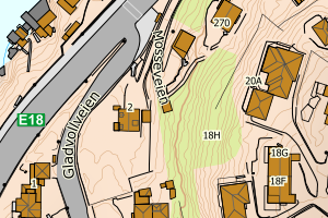 Kartbilde fra WMS-tjeneste av avviket