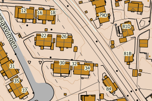 Kartbilde fra WMS-tjeneste av avviket