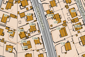 Kartbilde fra WMS-tjeneste av avviket