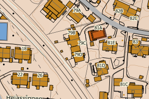Kartbilde fra WMS-tjeneste av avviket