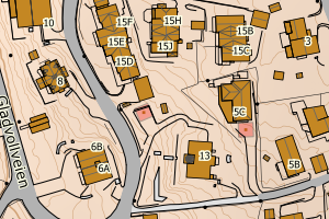 Kartbilde fra WMS-tjeneste av avviket