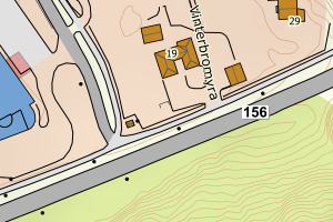 Kartbilde fra WMS-tjeneste av avviket