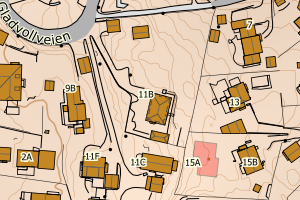 Kartbilde fra WMS-tjeneste av avviket